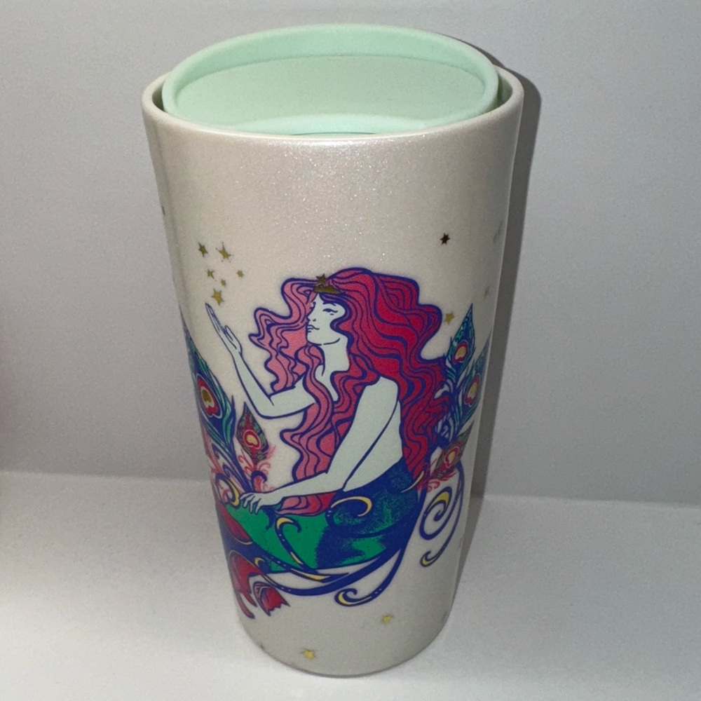NEW Starbucks 2024 Holiday Iridescent Holographic Siren Shell Star Tumblers Set - Picture 4 of 5